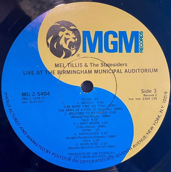 Mel Tillis And The Statesiders (2) : Live At The Sam Houston Coliseum & Birmingham Municipal Auditorium (2xLP, Comp)