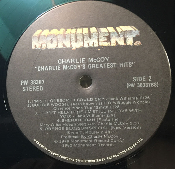 Charlie McCoy : The Greatest Hits Of Charlie McCoy (LP, Comp, RE)