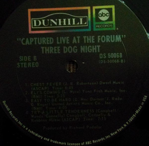 Three Dog Night : Captured Live At The Forum (LP, Album)
