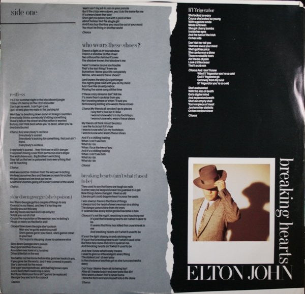 Elton John : Breaking Hearts (LP, Album, Club, Col)