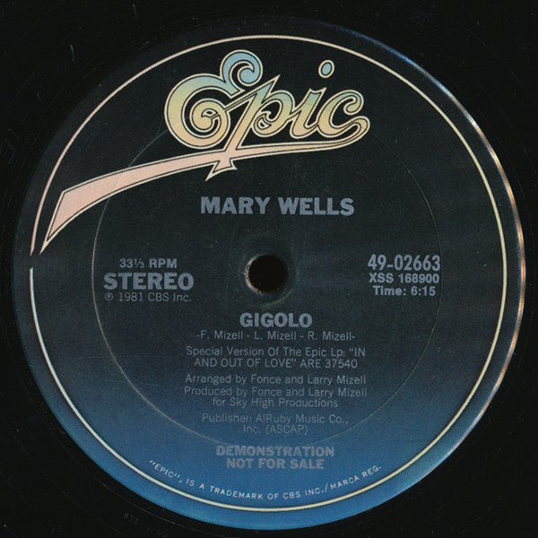 Mary Wells : Gigolo (12", Promo)