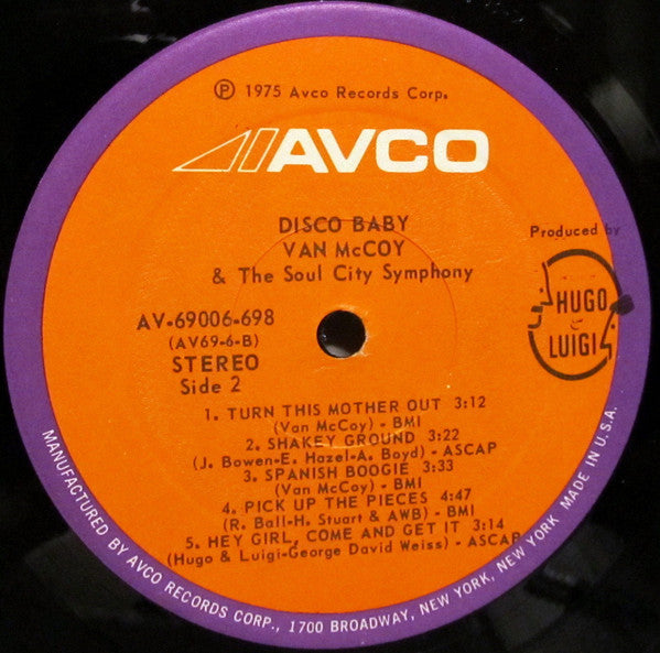 Van McCoy & The Soul City Symphony : Disco Baby (LP, Album, PRC)