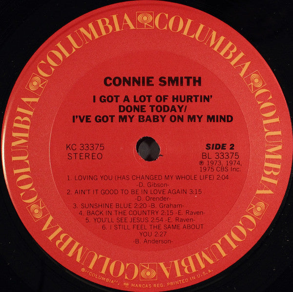 Connie Smith : I Got A Lot Of Hurtin' Done Today / I've Got My Baby On My Mind (LP, Album)