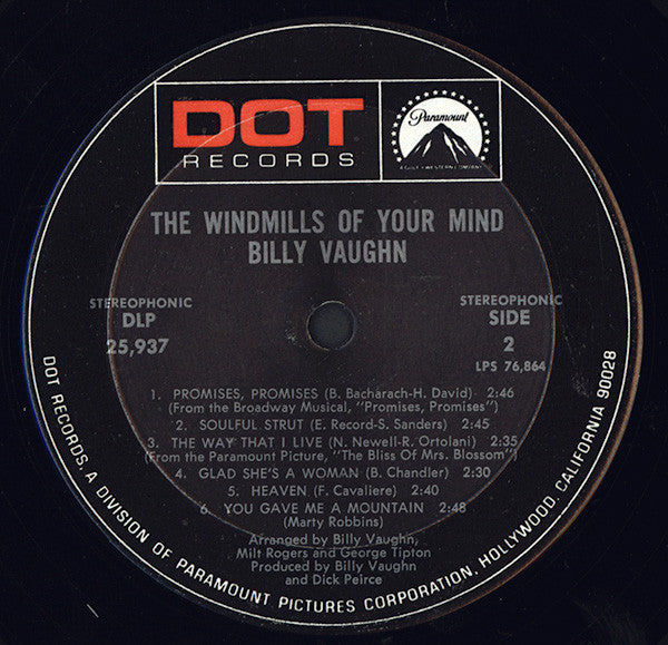 Billy Vaughn : The Windmills Of Your Mind (LP, Album)