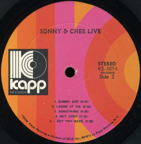 Sonny & Cher : Sonny & Cher Live (LP, Gat)