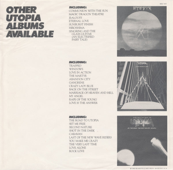 Utopia (5) : Deface The Music (LP, Album, Win)