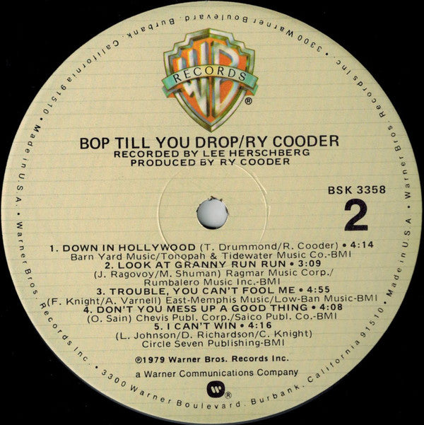 Ry Cooder : Bop Till You Drop (LP, Album)