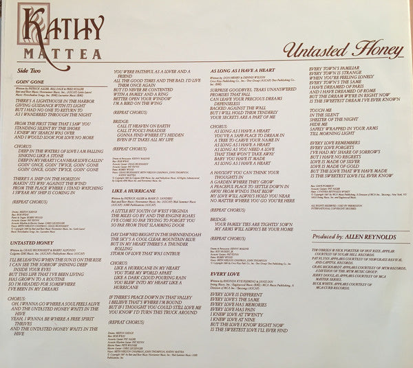 Kathy Mattea : Untasted Honey (LP, Album, Club, Spe)