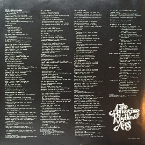 The Amazing Rhythm Aces : Amazing Rhythm Aces (LP, Album, Promo, RE, San)