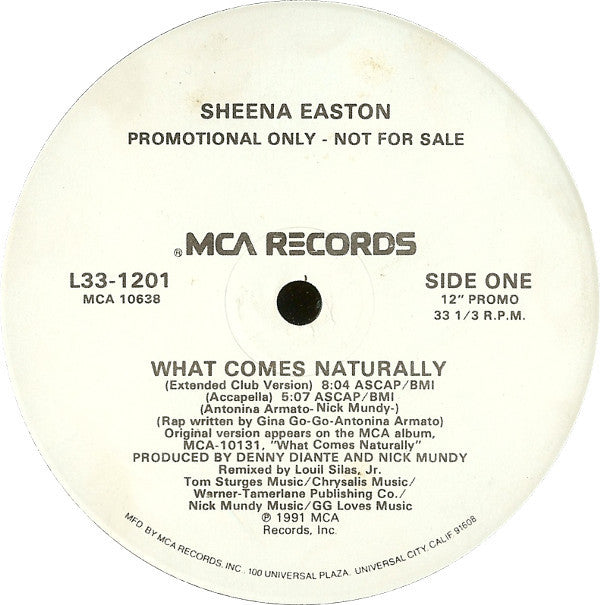 Sheena Easton : What Comes Naturally (12", Promo)