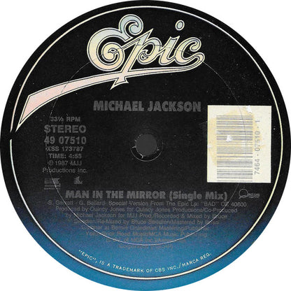 Michael Jackson : Man In The Mirror (12", Promo, Car)