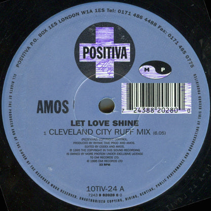 Amos : Let Love Shine (Two The Hard Way) (The Cleveland City Dubs) (10")