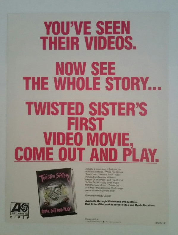 Twisted Sister : Come Out And Play (LP, Album, Non)