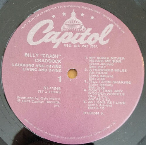 Billy 'Crash' Craddock : Laughing And Crying Living And Dying (LP, Album, Club, RCA)