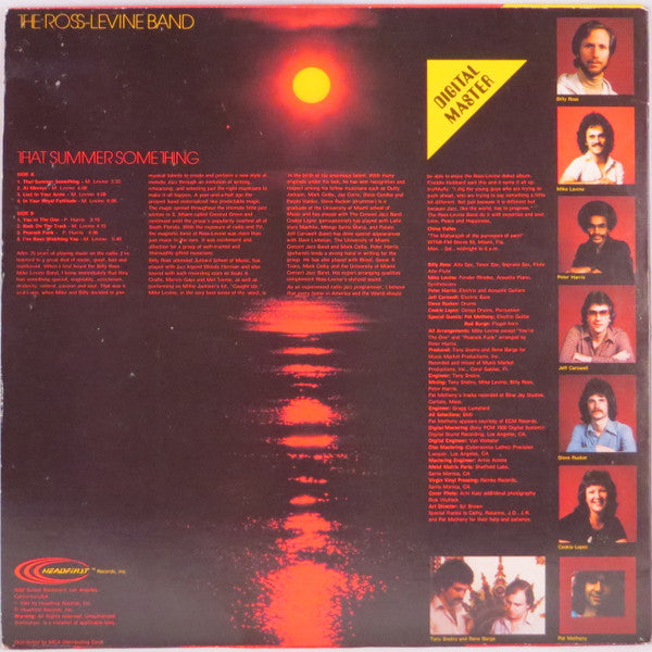 The Ross-Levine Band : That Summer Something (LP, Album, Dig)