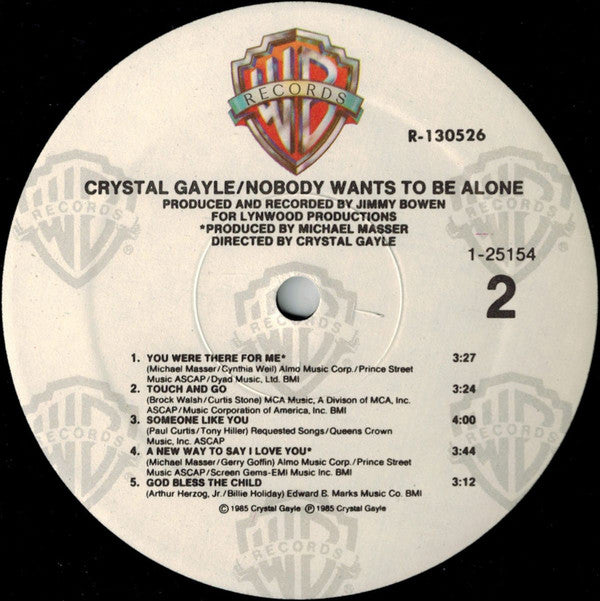 Crystal Gayle : Nobody Wants To Be Alone (LP, Album, Club)