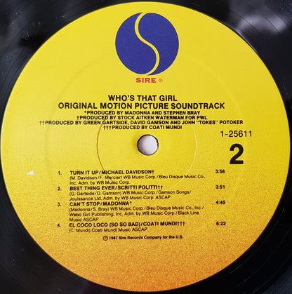 Madonna : Who's That Girl (Original Motion Picture Soundtrack) (LP, Album, All)