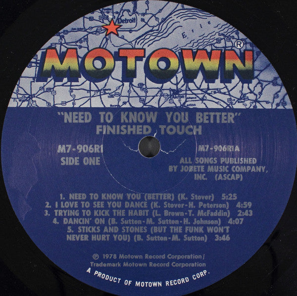 Finished Touch : Need To Know You Better (LP, Album)