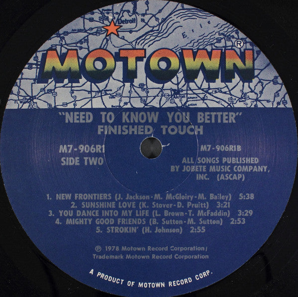 Finished Touch : Need To Know You Better (LP, Album)