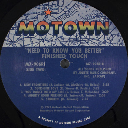Finished Touch : Need To Know You Better (LP, Album)