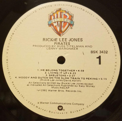 Rickie Lee Jones : Pirates (LP, Album, Win)