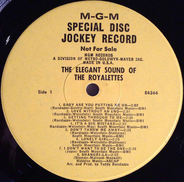 The Royalettes : The Elegant Sound Of The Royalettes (LP, Album, Mono, Promo)