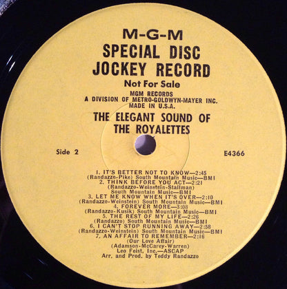 The Royalettes : The Elegant Sound Of The Royalettes (LP, Album, Mono, Promo)