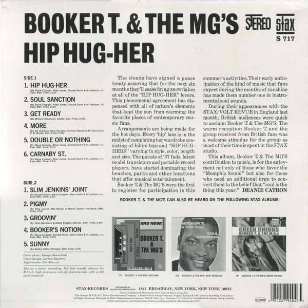 Booker T & The MG's : Hip Hug-Her (LP, Album, RE, 180)