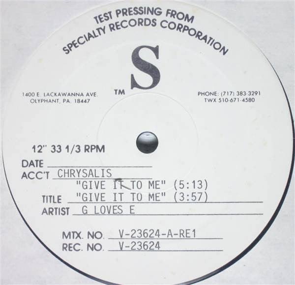 G Love E : Give It To Me (12", TP)