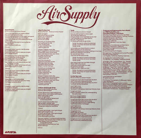 Air Supply : The One That You Love (LP, Album,  El)