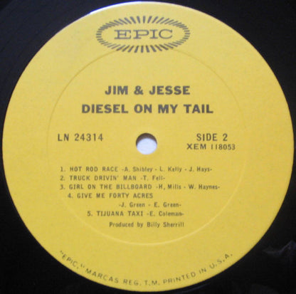 Jim & Jesse : Diesel On My Tail (LP, Album, Mono, Pit)
