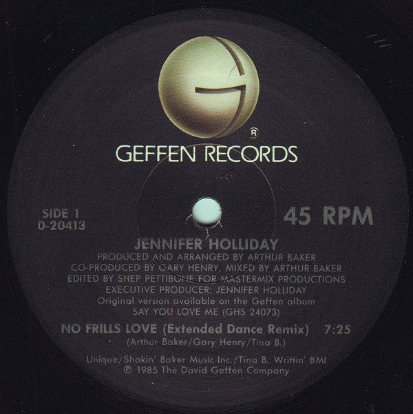 Jennifer Holliday : No Frills Love (12", Maxi, All)