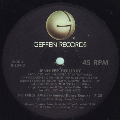 Jennifer Holliday : No Frills Love (12", Maxi, All)