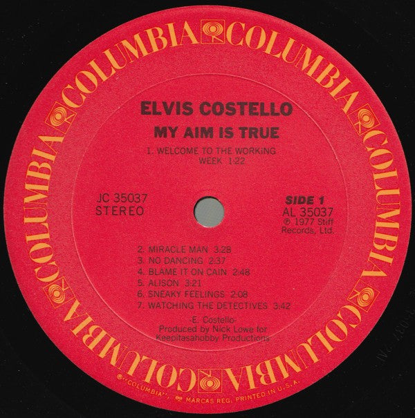 Elvis Costello : My Aim Is True (LP, Album, RP, Pit)