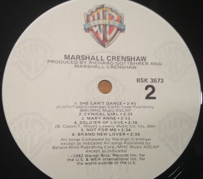 Marshall Crenshaw : Marshall Crenshaw (LP, Album, RP, Jac)