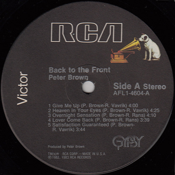 Peter Brown (2) : Back To The Front (LP, Album)