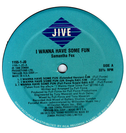 Samantha Fox : I Wanna Have Some Fun (12")