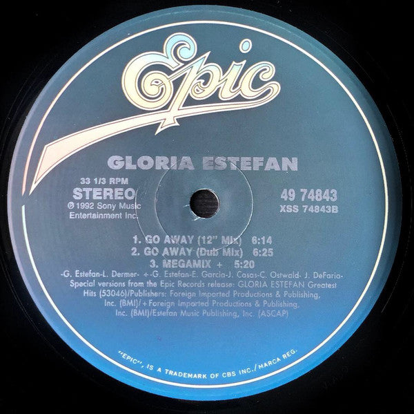 Gloria Estefan : Go Away (12", Single)