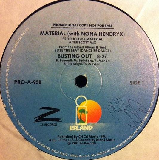 Material With Nona Hendryx : Busting Out (12", Promo)