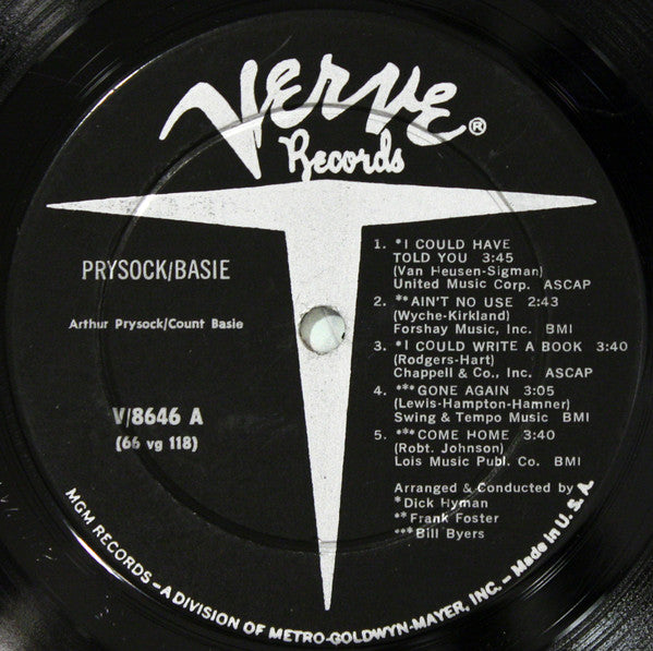 Arthur Prysock, Count Basie : Arthur Prysock / Count Basie (LP, Album, Mono, Gat)