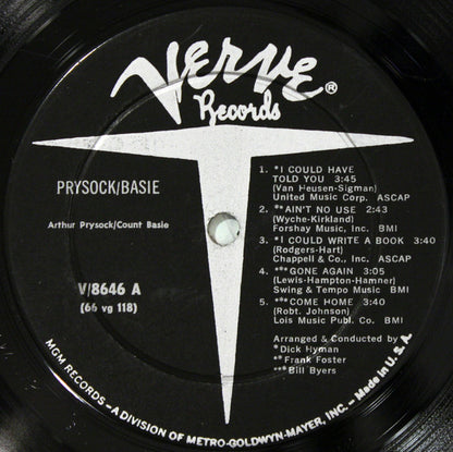 Arthur Prysock, Count Basie : Arthur Prysock / Count Basie (LP, Album, Mono, Gat)