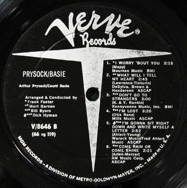 Arthur Prysock, Count Basie : Arthur Prysock / Count Basie (LP, Album, Mono, Gat)