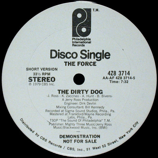 The Force (8) : The Dirty Dog (12", Promo)