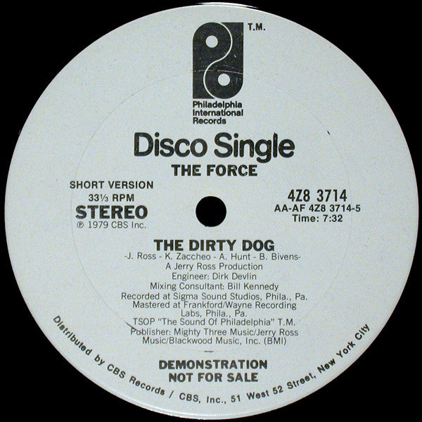 The Force (8) : The Dirty Dog (12", Promo)