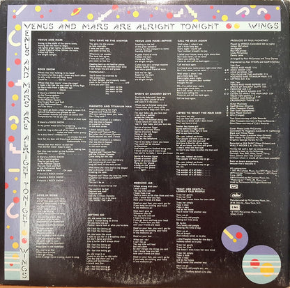 Wings (2) : Venus And Mars (LP, Album, Jac)