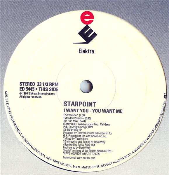 Starpoint : I Want You - You Want Me (12", Promo)