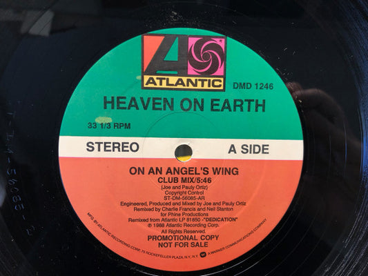 Heaven On Earth : On An Angel's Wing (12", Single, Promo)