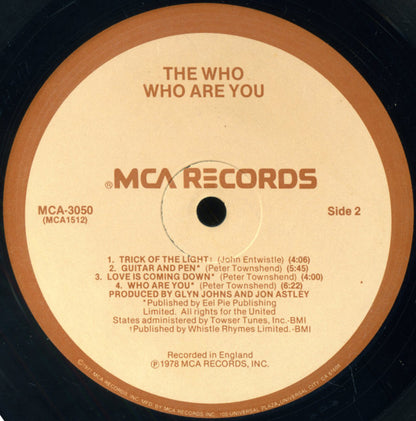 The Who : Who Are You (LP, Album, Pin)