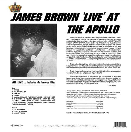 James Brown : Live At The Apollo (LP, Album, RE, 180)