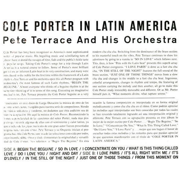 Pete Terrace And His Orchestra : Cole Porter In Latin America (LP, RE)